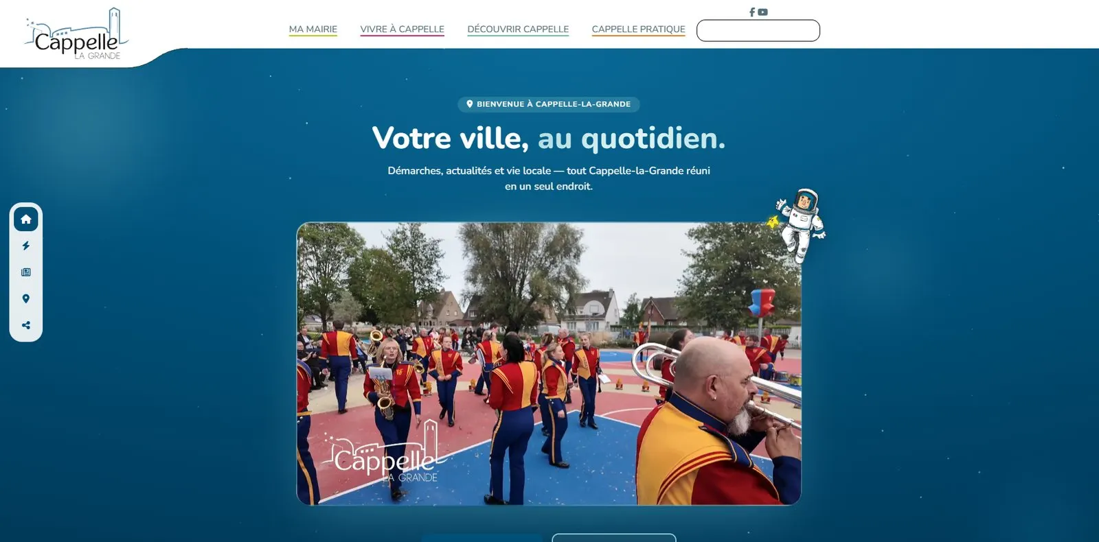 Page d'accueil du site Ville de Cappelle-la-Grande