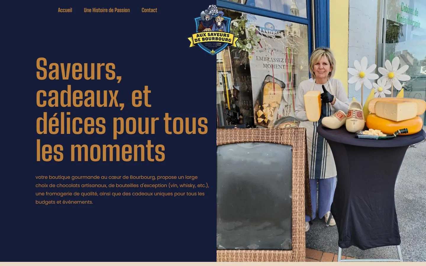 Page d'accueil du site Aux Saveurs de Bourbourg